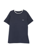 T-shirt girocollo con bordo a contrasto