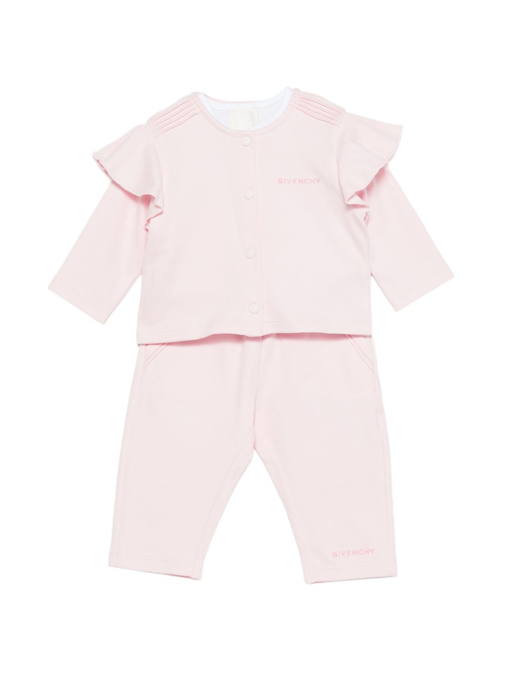 Completo due pezzi in cotone colletto Peter Pan H31270 44Z GIVENCHY KIDS 