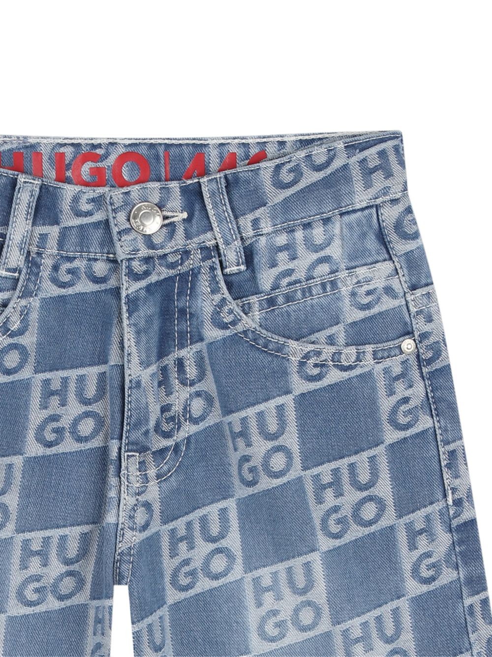 Bermuda in denim con logo jacquard G00996 Z25 HUGO KIDS 