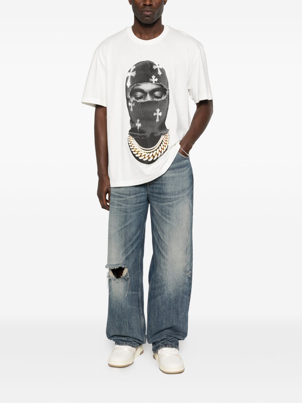 T-shirt in cotone con stampa fotografica NUS26217 081 IH NOM UH NIT 