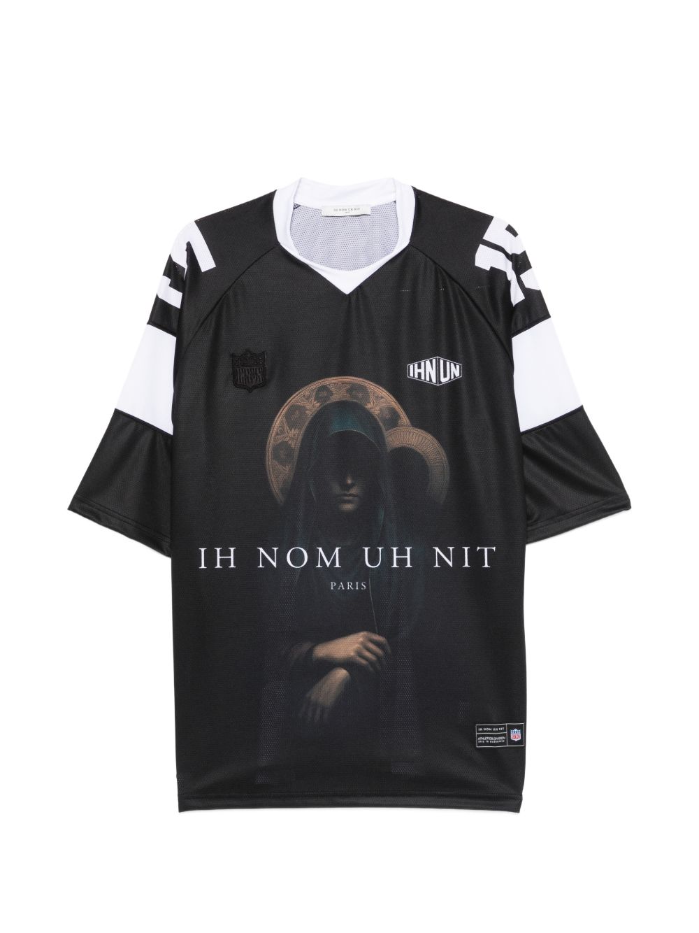 T-shirt in poliestere con stampa grafica scollo a V NUS26231 520 IH NOM UH NIT 