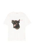 T-shirt in cotone avorio con stampa