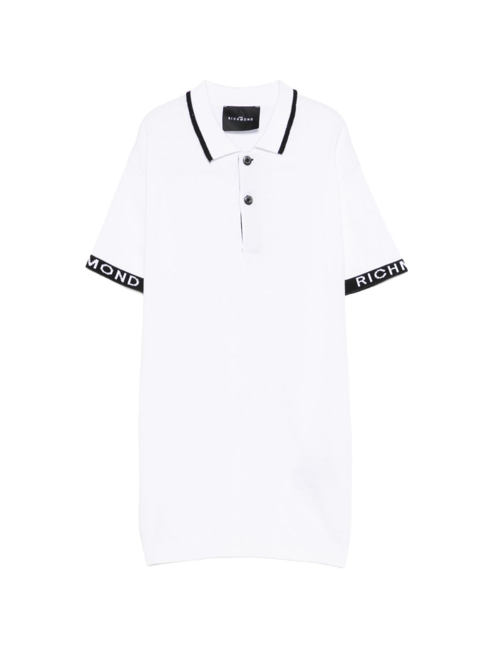 Polo in cotone con polsini logo RBP26147PO WHITE JOHN RICHMOND KIDS 