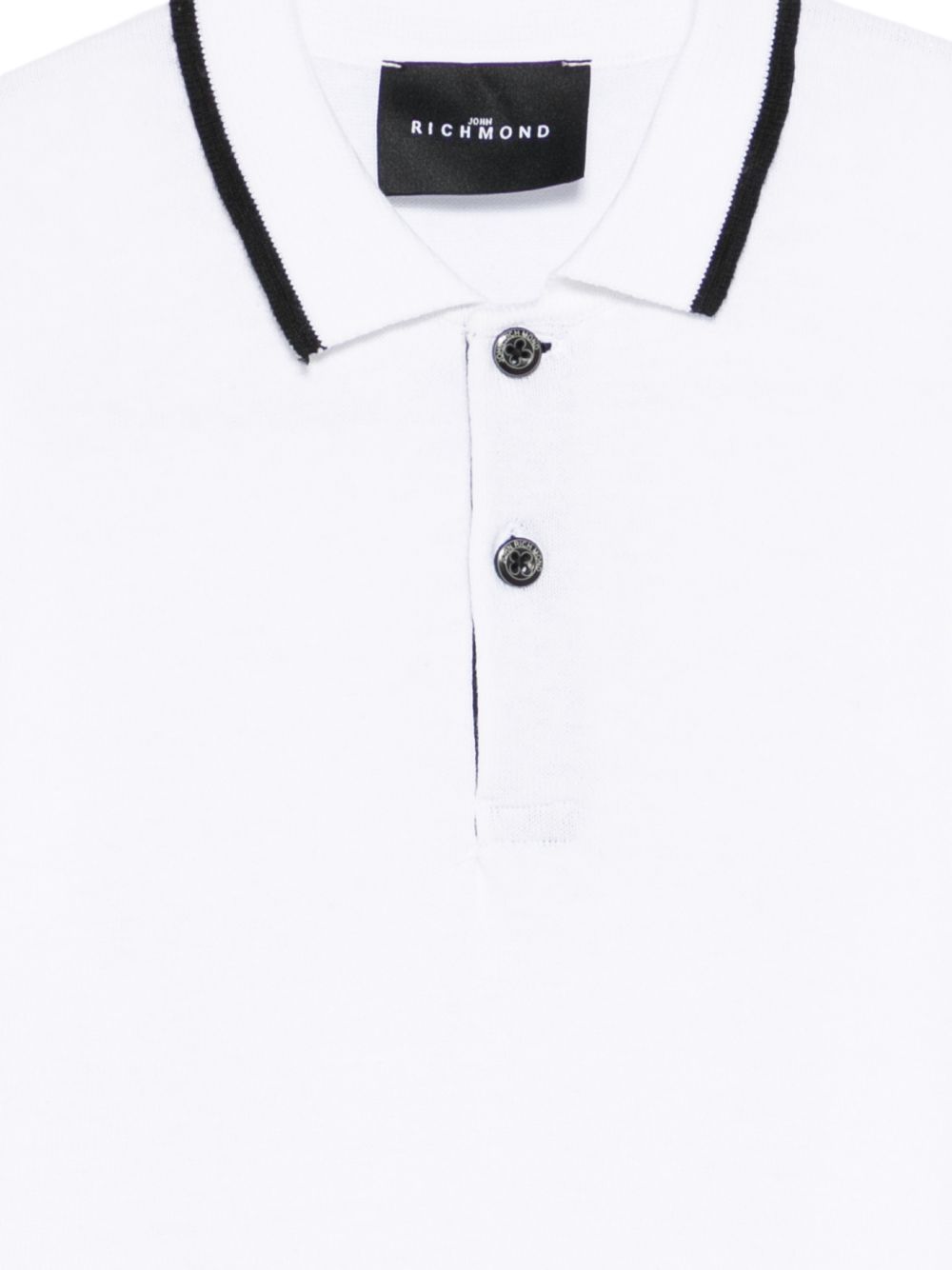 Polo in cotone con polsini logo RBP26147PO WHITE JOHN RICHMOND KIDS 