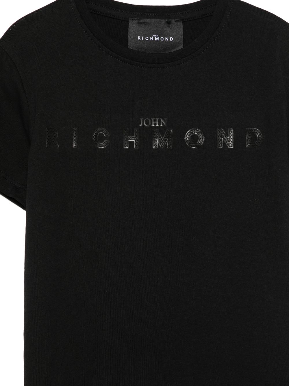 T-shirt con logo frontale RGP26017TS BLACK JOHN RICHMOND KIDS 