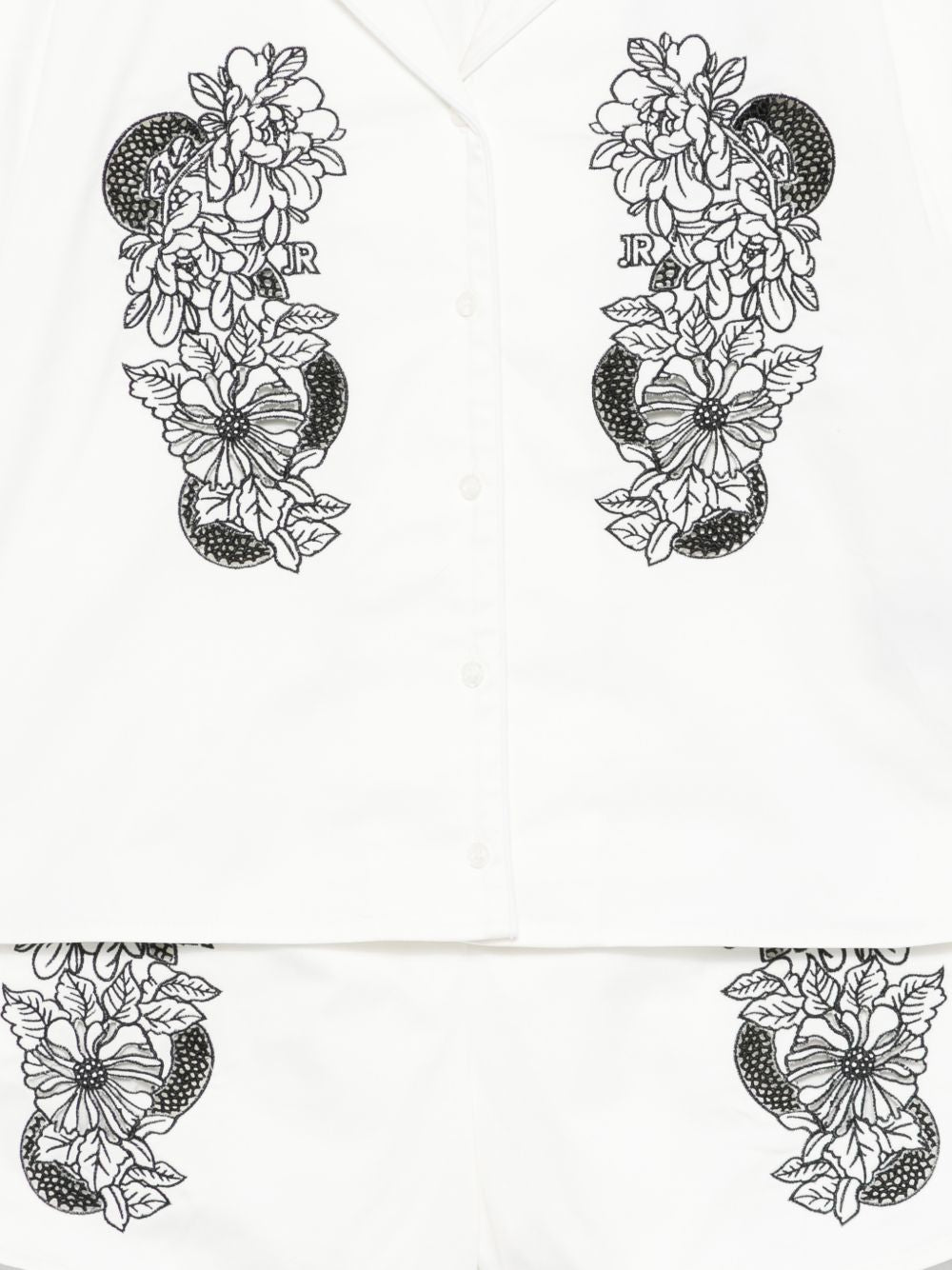 Set camicia e shorts in cotone con ricami floreali RGP26126CE WHITE JOHN RICHMOND KIDS 