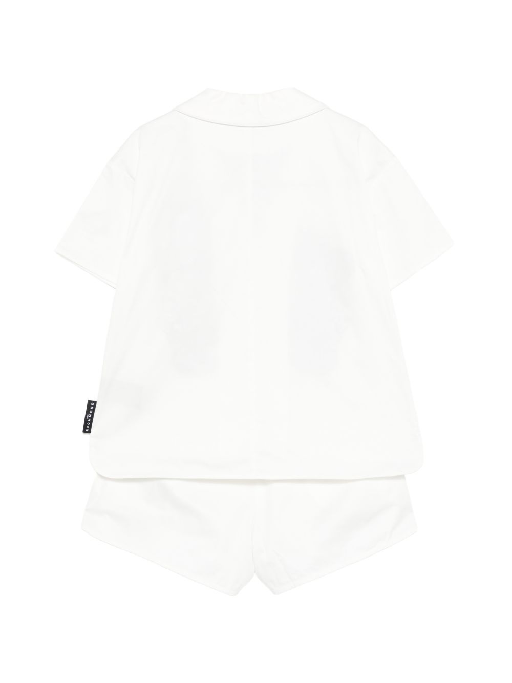 Set camicia e shorts in cotone con ricami floreali RGP26126CE WHITE JOHN RICHMOND KIDS 