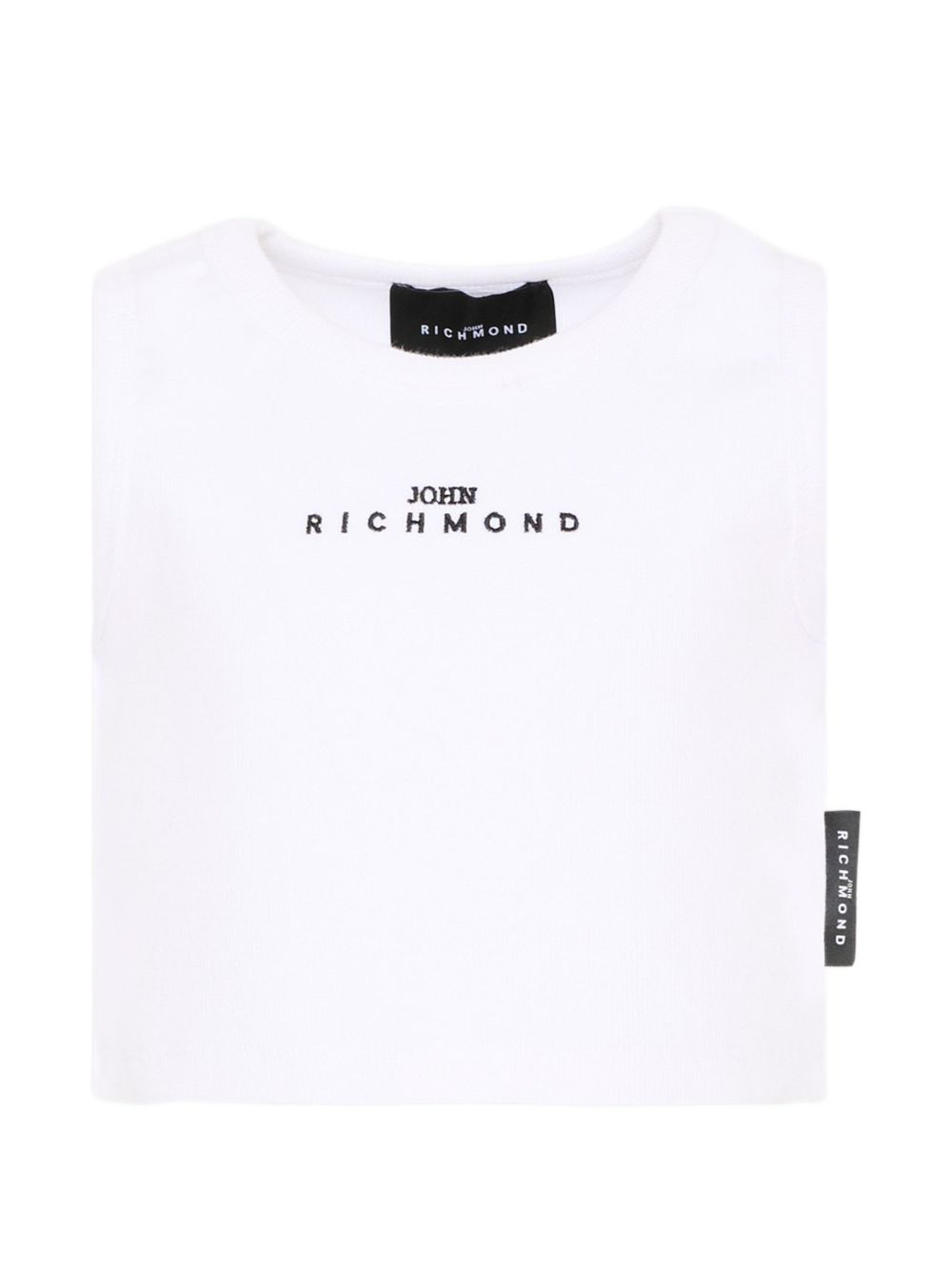 T-shirt in cotone senza maniche RGP26172CN WHITE JOHN RICHMOND KIDS 