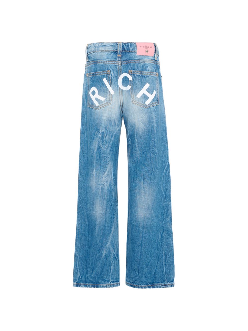 Jeans gamba dritta effetto consumato RGP26221JE DENIM JOHN RICHMOND KIDS 