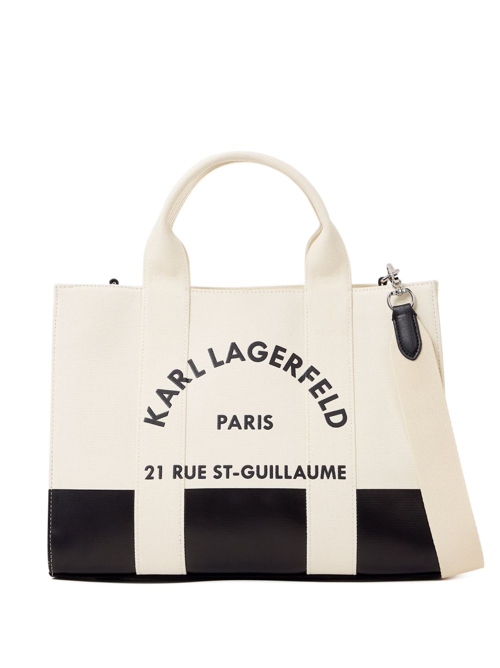 Borsa a mano in canvas con stampa logo A3W50025NN 101 KARL LAGERFELD 