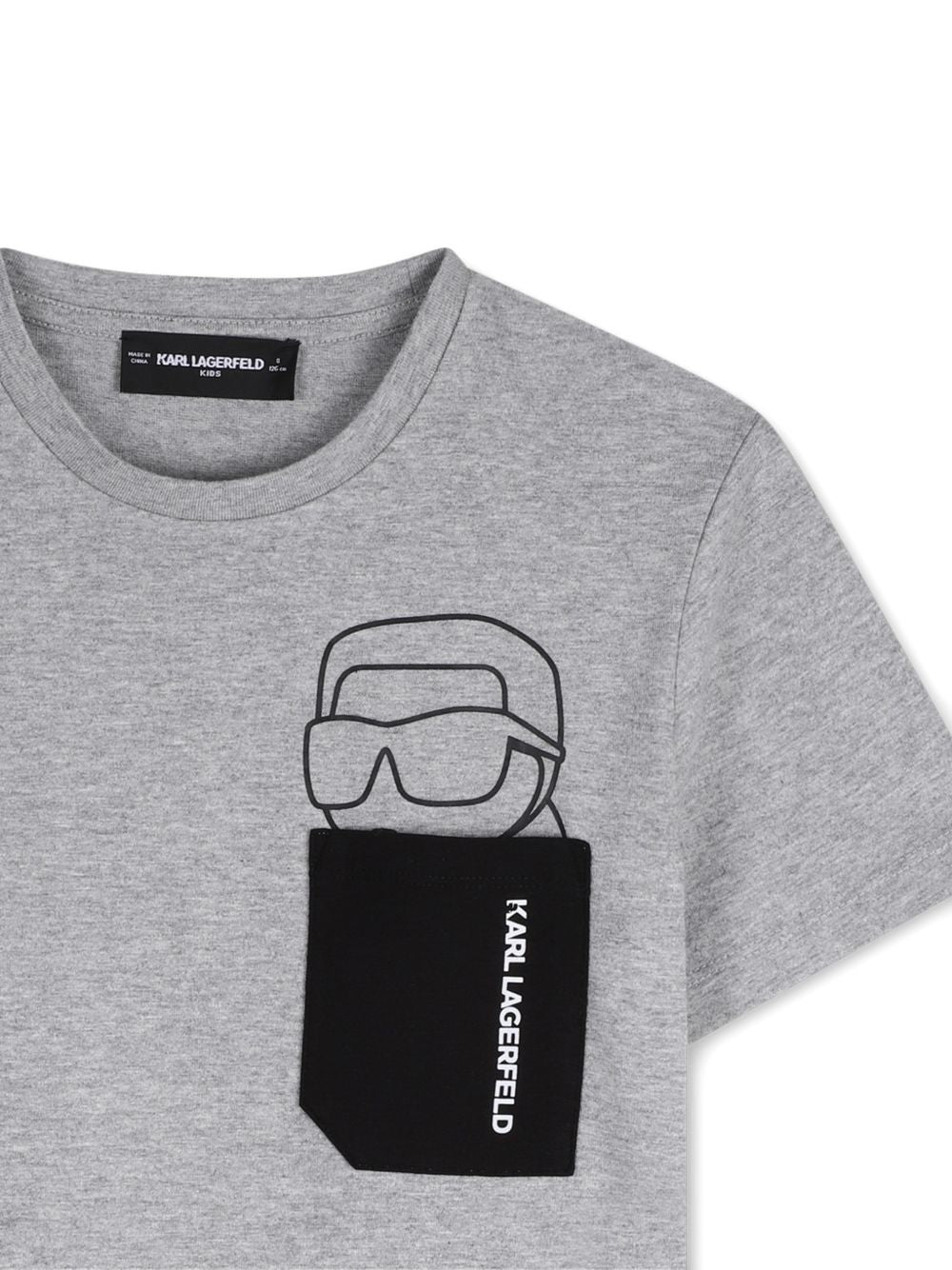 T-shirt con tasca e grafica Karl Lagerfeld Z31097 A07 KARL LAGERFELD KIDS 