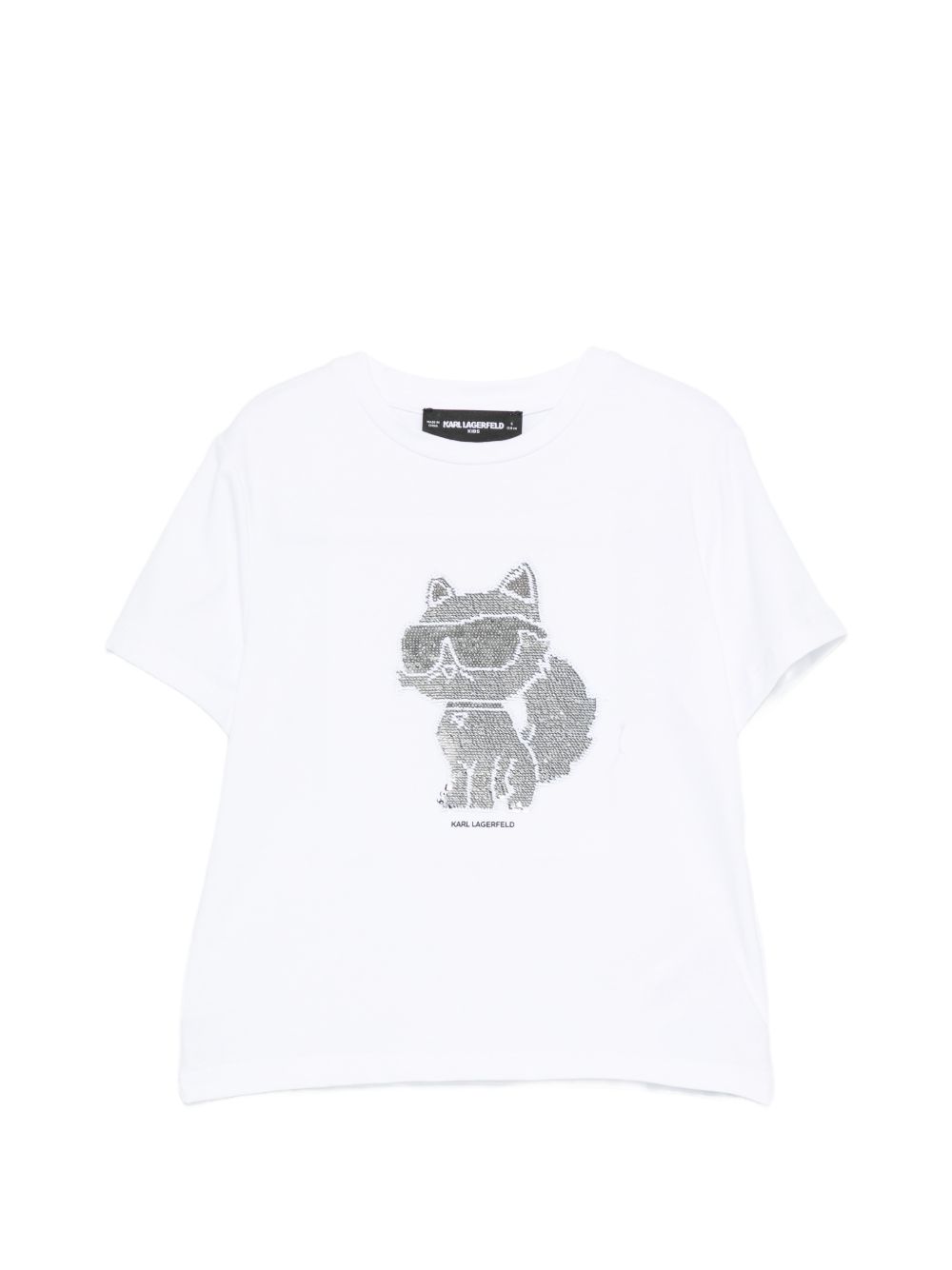 T-shirt in cotone con stampa Choupette Z31153 10P KARL LAGERFELD KIDS 
