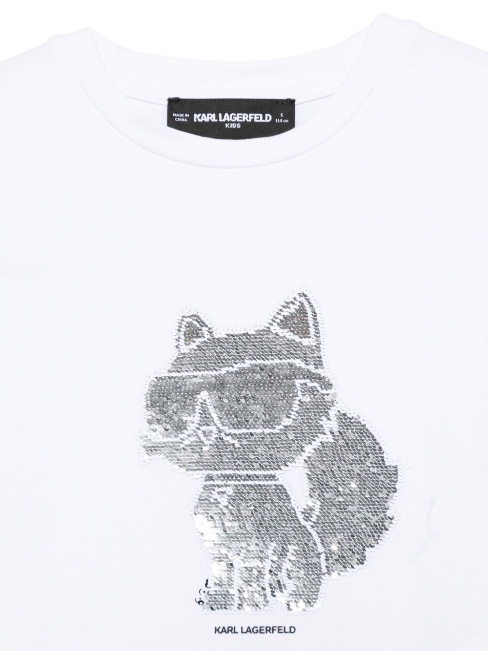 T-shirt in cotone con stampa Choupette Z31153 10P KARL LAGERFELD KIDS 