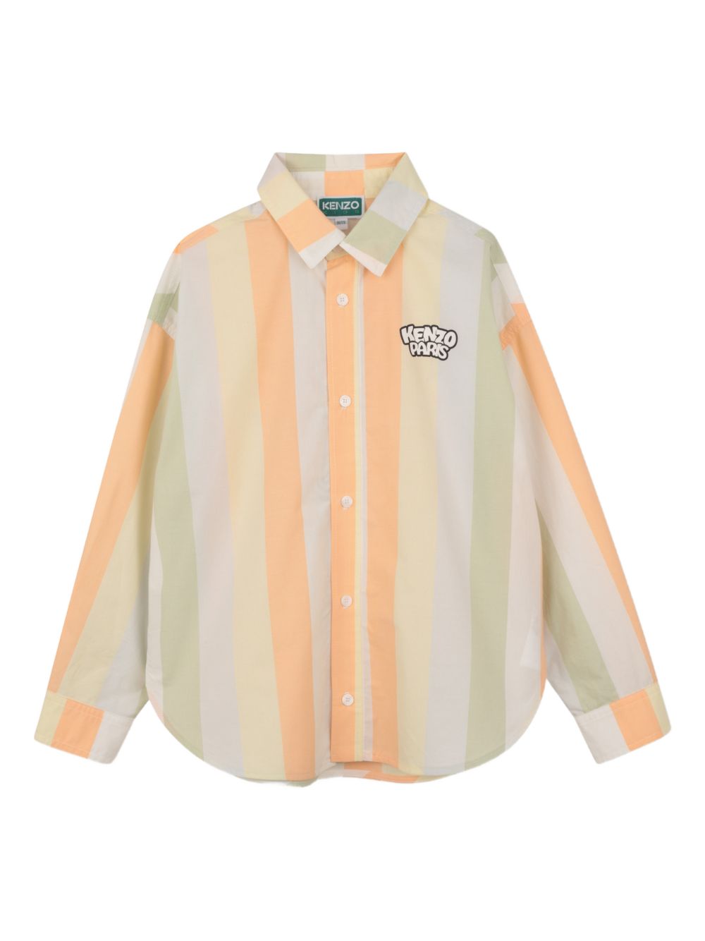 Camicia in cotone righe beige e arancione K61629 V71 KENZO KIDS 