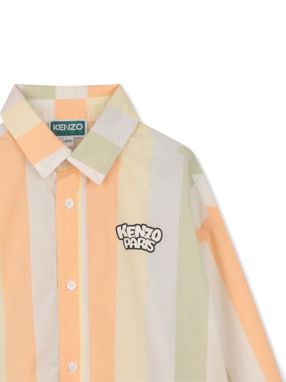 Camicia in cotone righe beige e arancione K61629 V71 KENZO KIDS 
