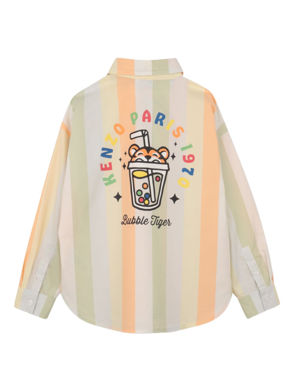 Camicia in cotone righe beige e arancione K61629 V71 KENZO KIDS 
