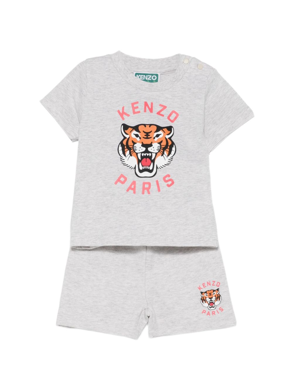 Completo t-shirt e shorts in cotone con stampa tigre K61708 A16 KENZO KIDS 