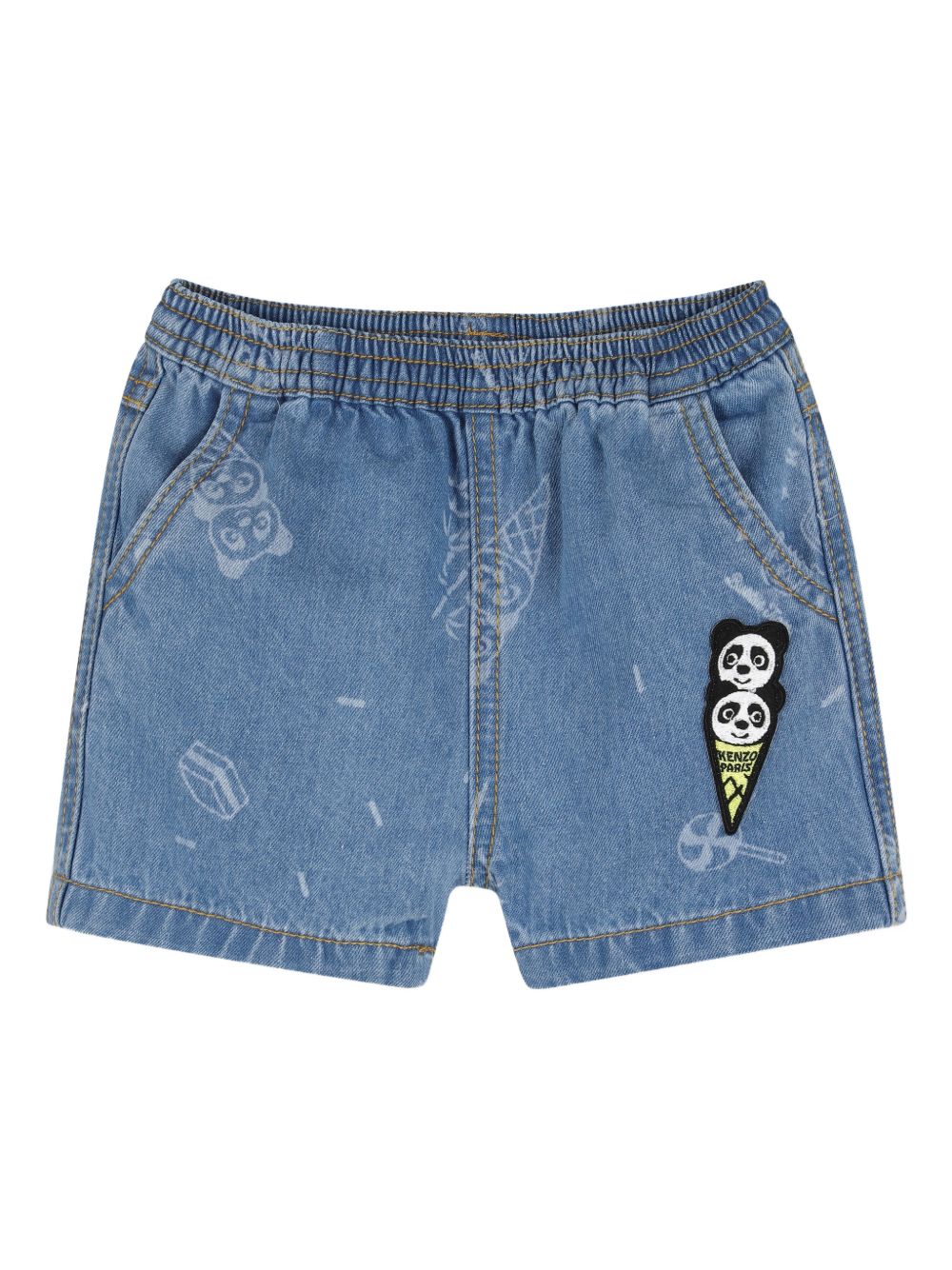 Shorts in cotone con elastico in vita K61710 Z45 KENZO KIDS 