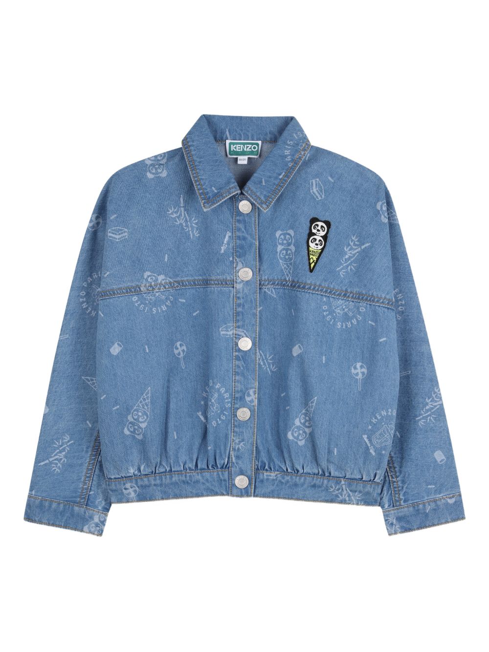 Giacca in denim con patch K61783 Z45 KENZO KIDS 