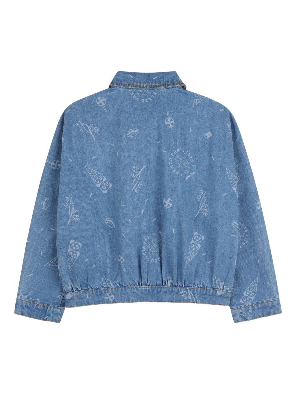 Giacca in denim con patch K61783 Z45 KENZO KIDS 