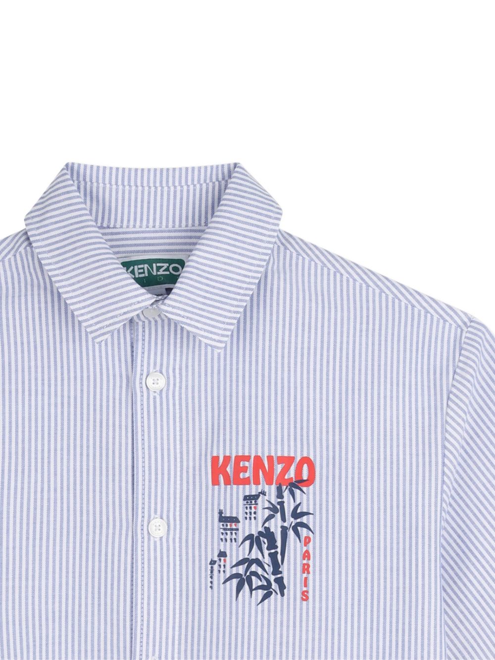 Camicia a righe manica corta K61845 117 KENZO KIDS 