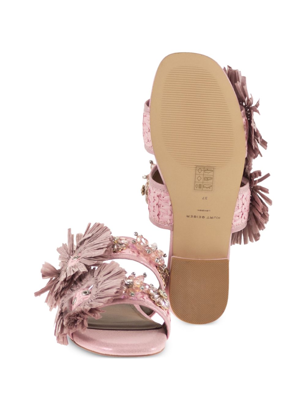 Sandali flat in raffia con fiocchi a frange 5588098 999 KURT GEIGER 
