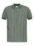 Polo in piqué con stampa geometrica