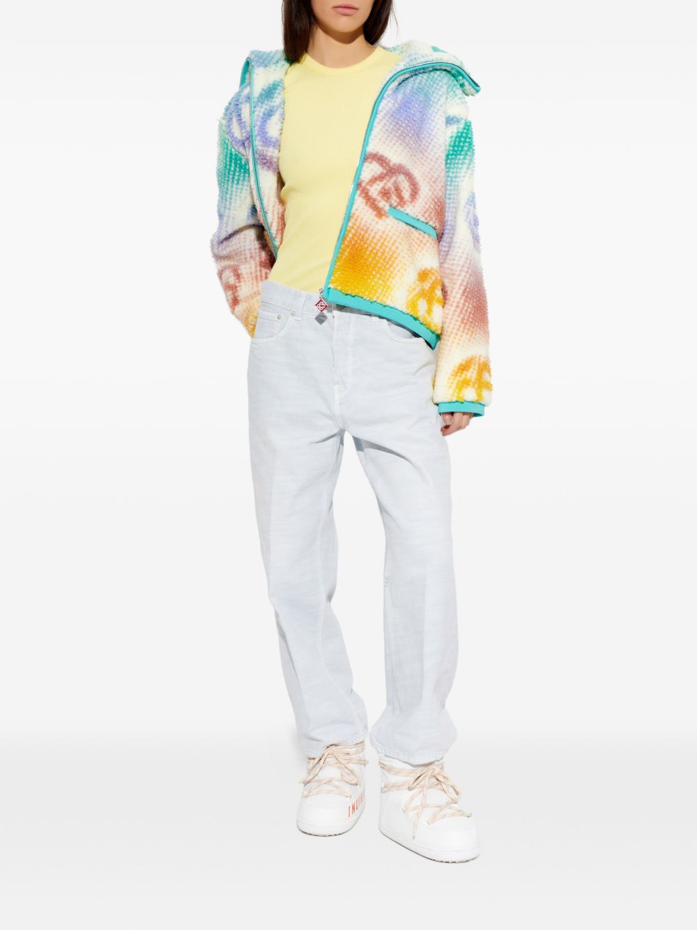 T-shirt in cotone costine a maniche corte TF5538 107 LACOSTE 
