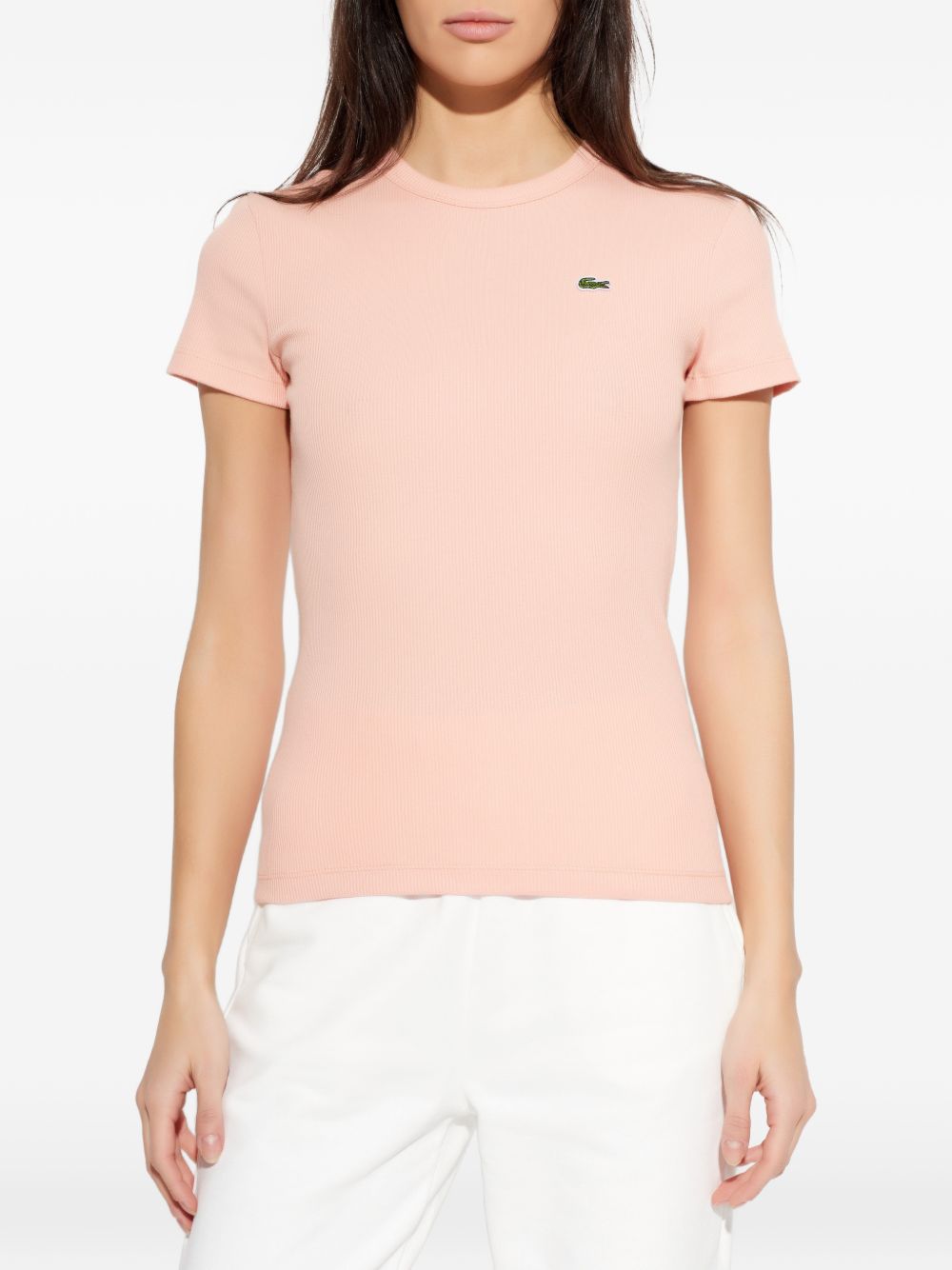 T-shirt a coste con logo coccodrillo TF5538 UI2 LACOSTE 