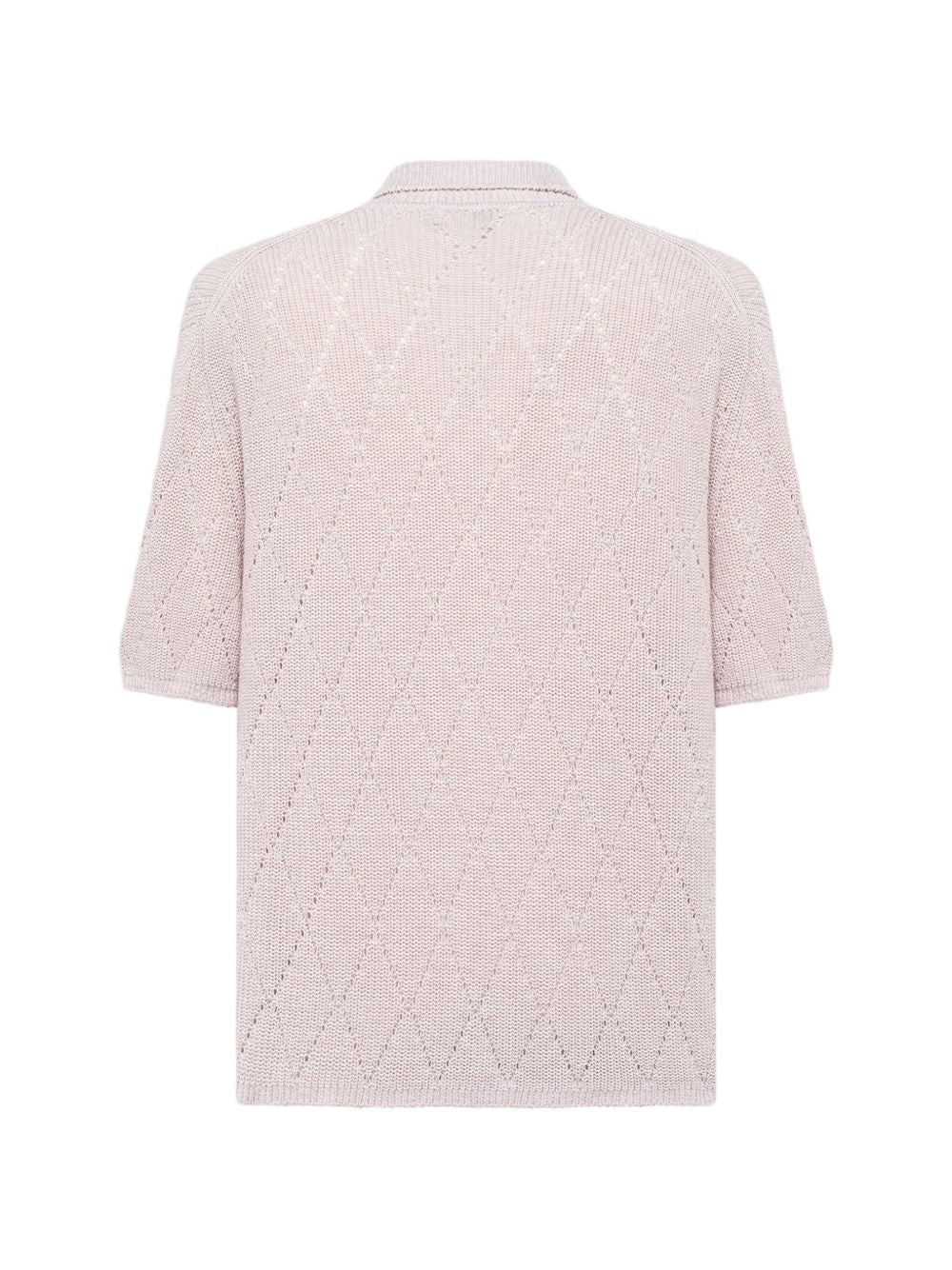 Camicia a maniche corte in maglia con lavorazione traforata S6LAMAKS105 015 LANEUS 