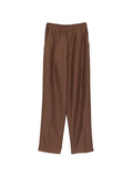 Pantaloni in viscosa e lino con pieghe
