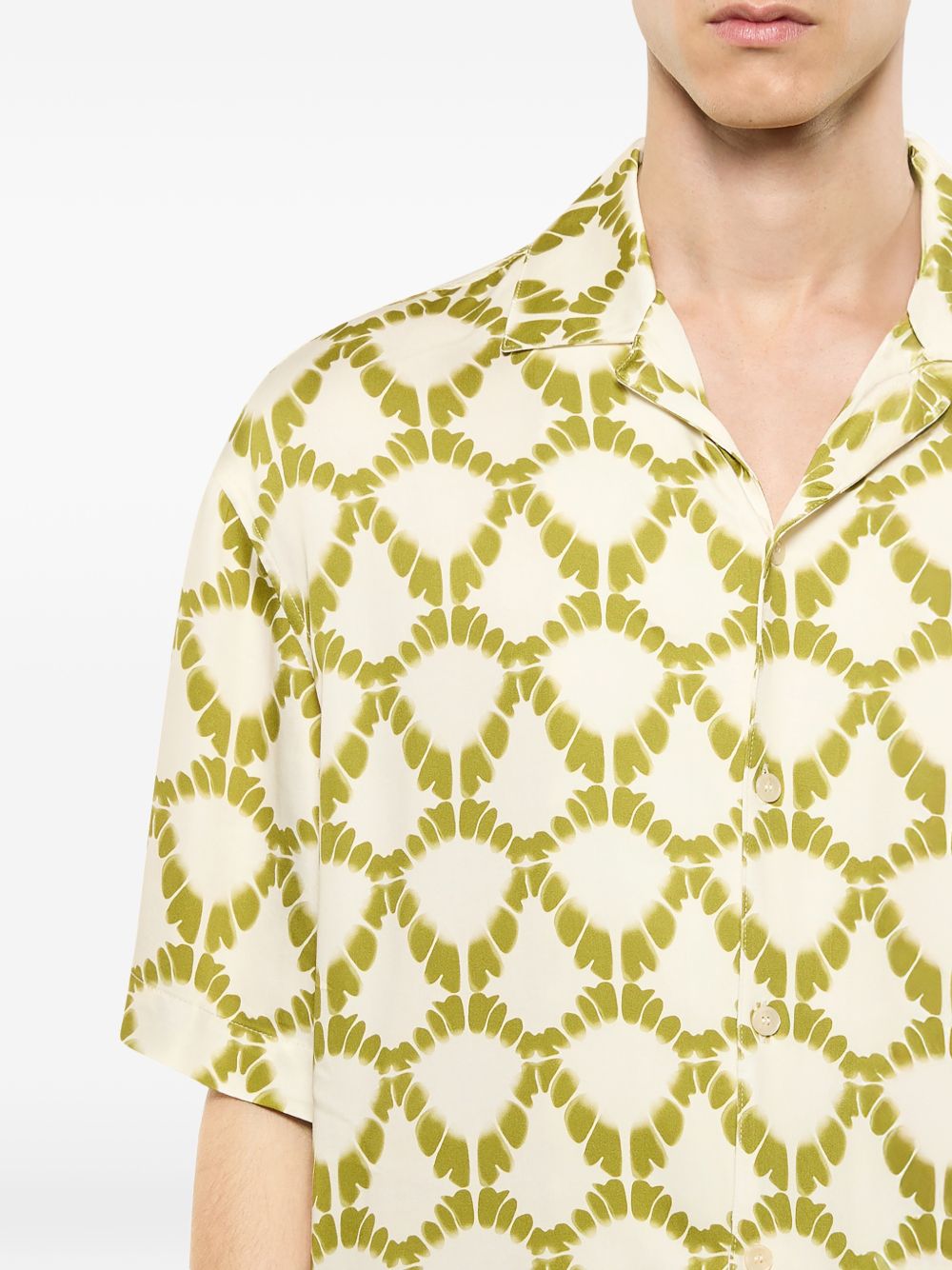 Camicia a maniche corte con stampa geometrica S6LAMASI076 036 LANEUS 
