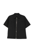 Camicia con zip centrale a maniche corte