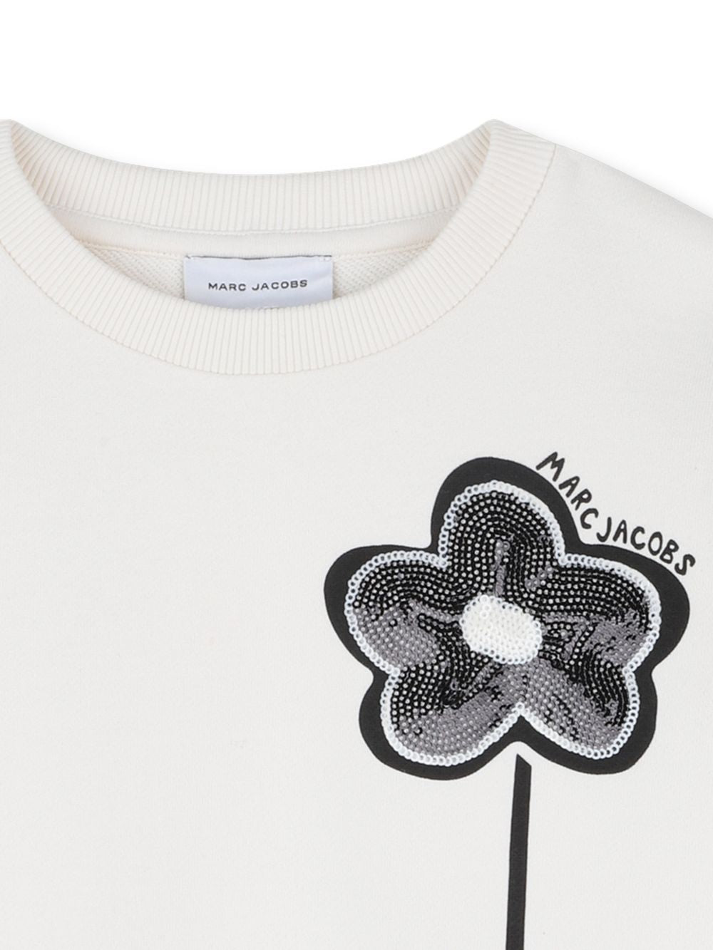 Felpa in cotone girocollo con applicazione fiore W60749 126 MARC JACOBS KIDS 