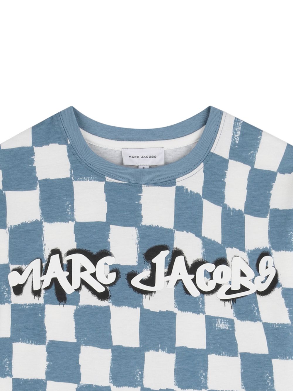 T-shirt in cotone biologico a scacchiera W60770 80B MARC JACOBS KIDS 