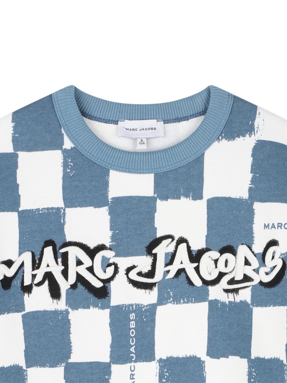 Felpa a scacchi con logo W60773 80B MARC JACOBS KIDS 