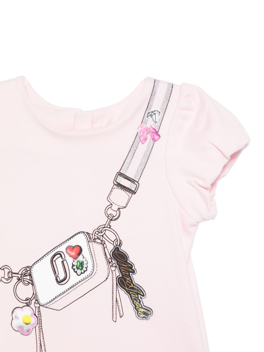 Abito rosa con stampa borsa a tracolla W60809 475 MARC JACOBS KIDS 