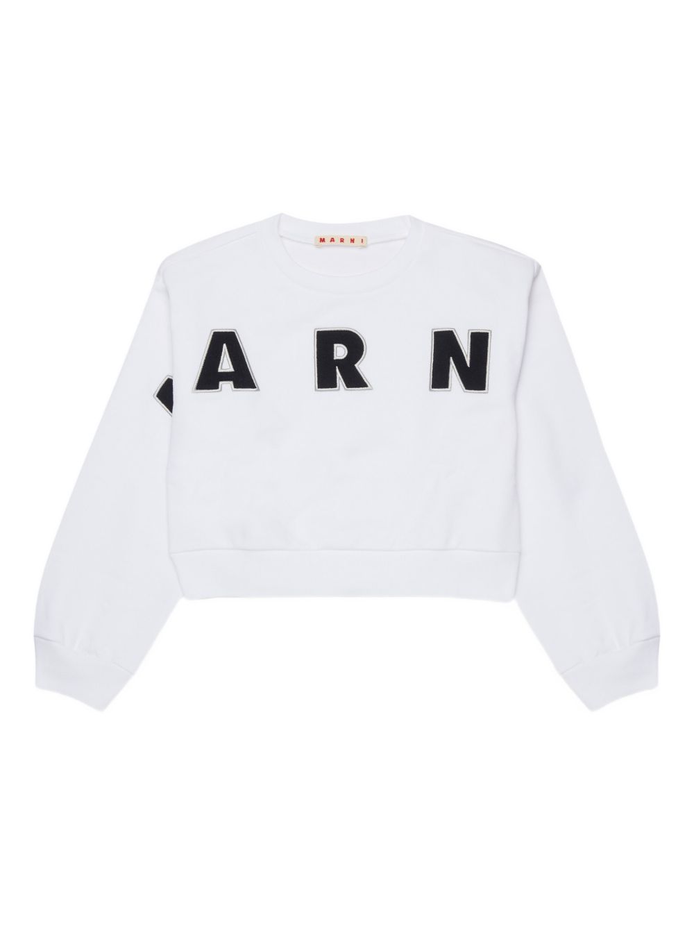Felpa girocollo in cotone con logo M01193M00V0 0M100 MARNI KIDS 
