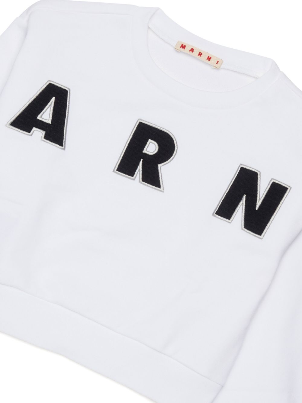 Felpa girocollo in cotone con logo M01193M00V0 0M100 MARNI KIDS 