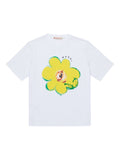 T-shirt in cotone con applicazione fiore