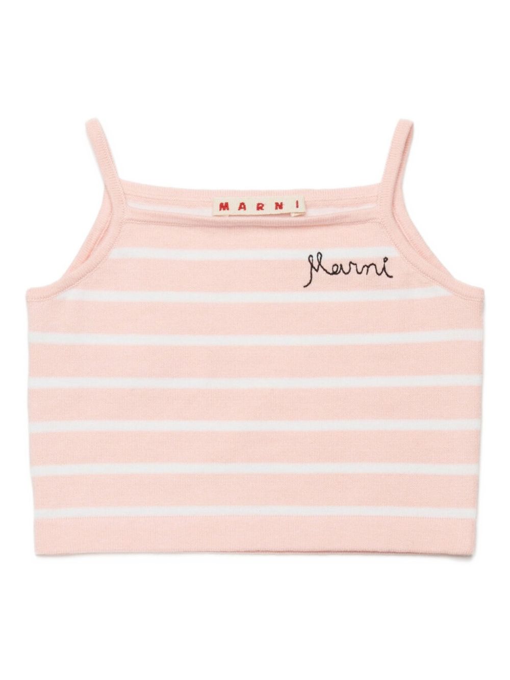 Canotta a righe senza maniche in cotone M01721M00X6 0M351 MARNI KIDS 