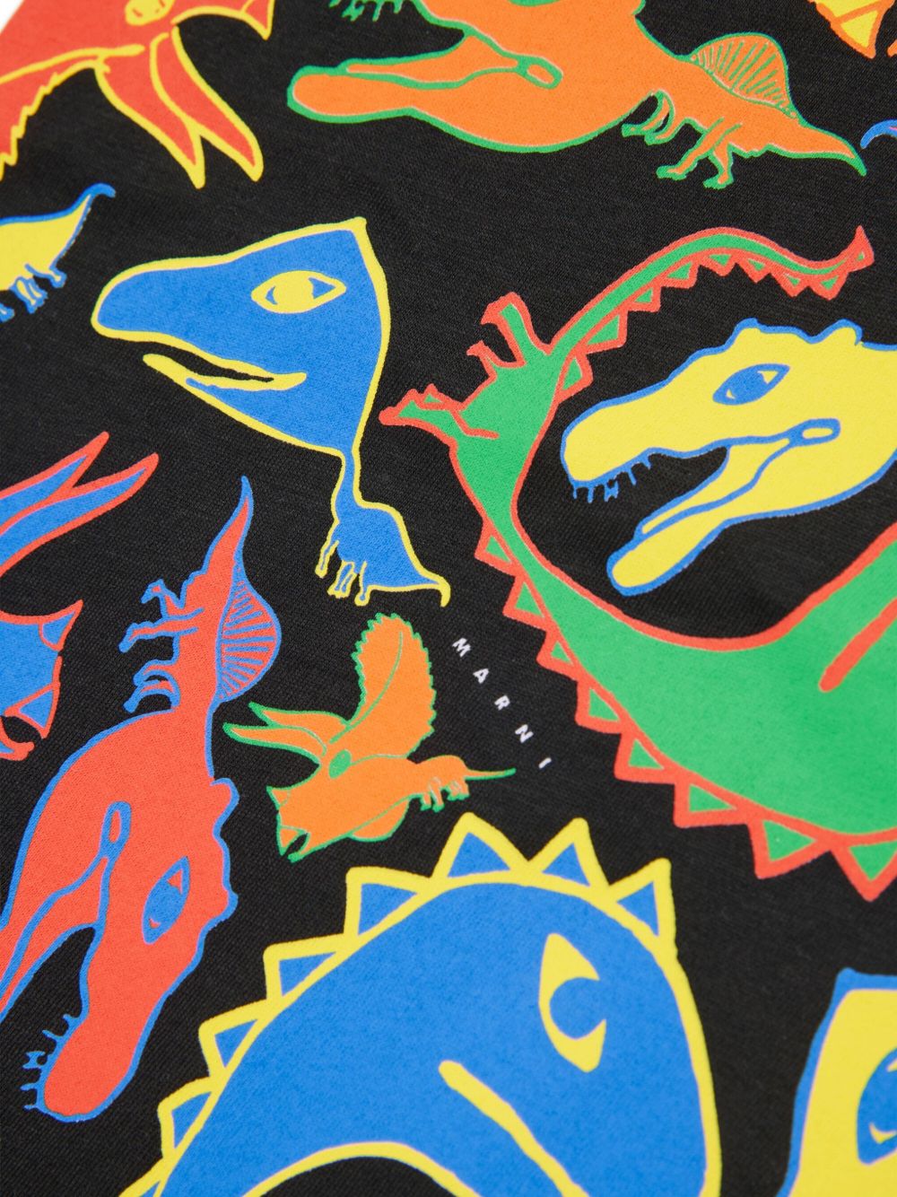 T-shirt in cotone con stampa dinosauri M01804M00RF 0M100 MARNI KIDS 