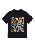 T-shirt in cotone con stampa dinosauri