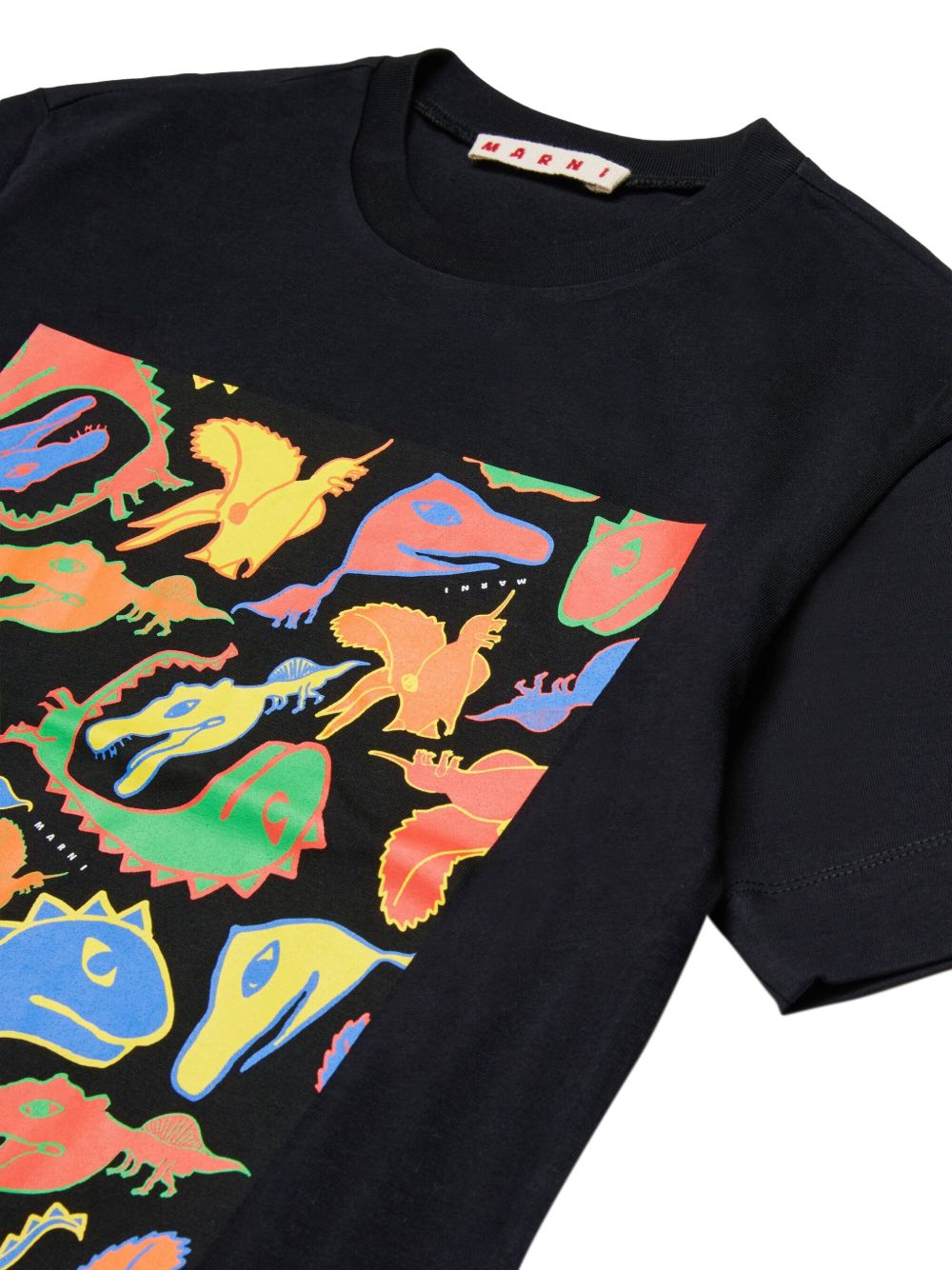 T-shirt in cotone con stampa dinosauri M01804M00RF 0M900 MARNI KIDS 