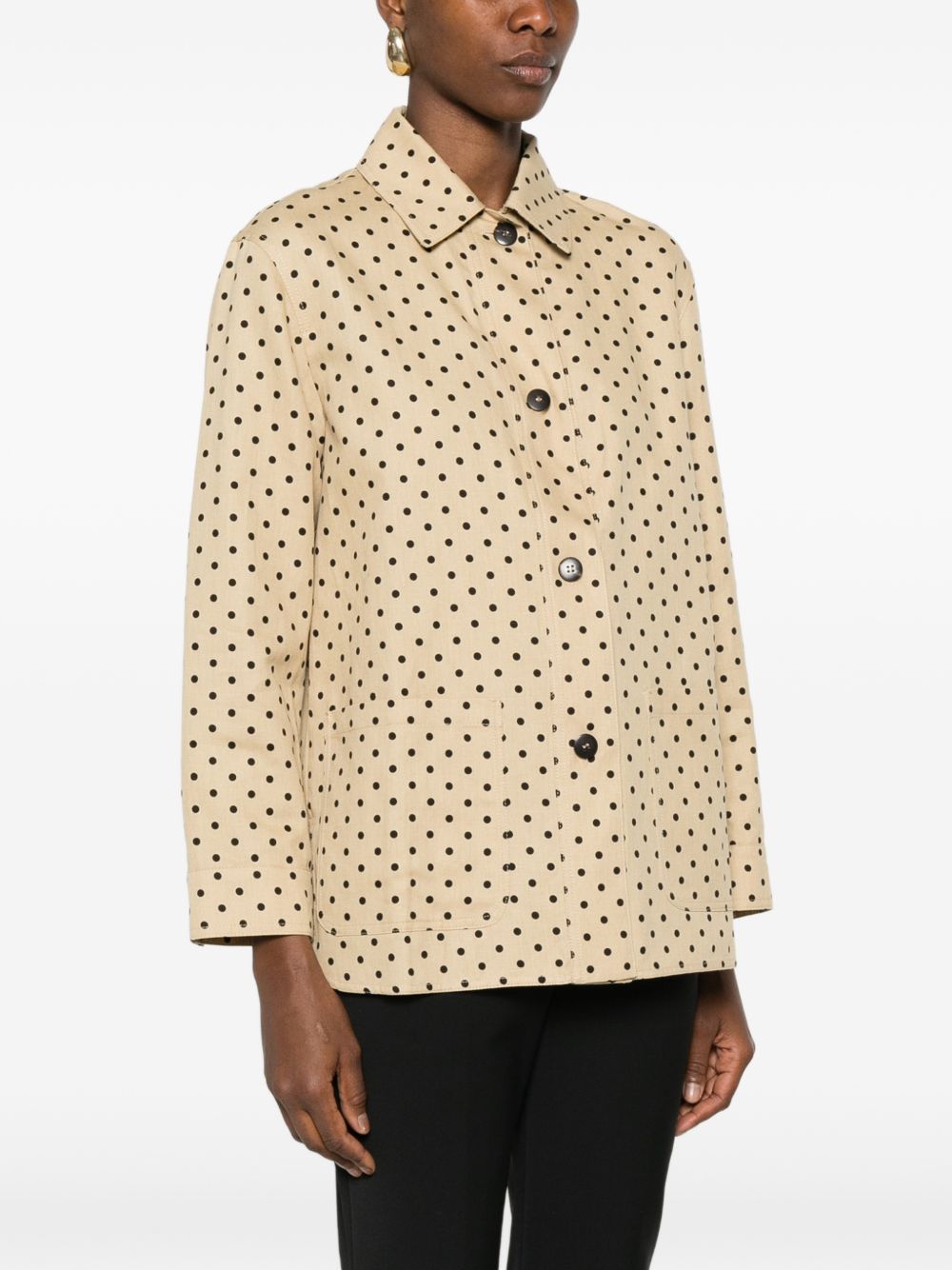 Giacca oversize in cotone e lino a pois 2616191022650 003 MAX MARA STUDIO 