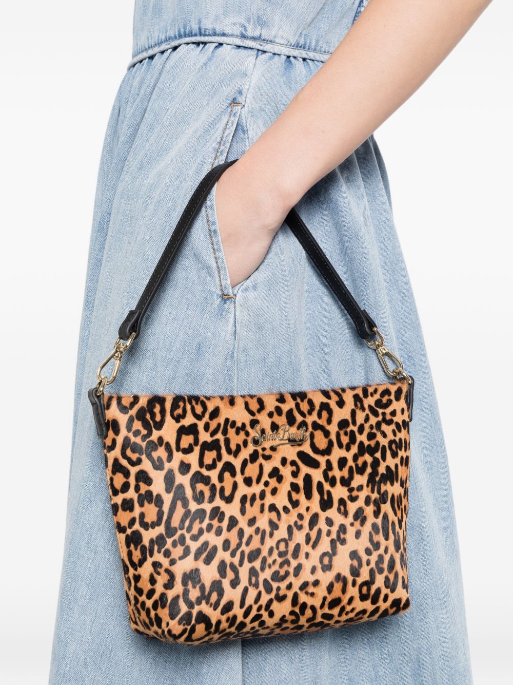 Borsa a spalla in denim con scritta ALI0034 00003L MC2 SAINT BARTH 
