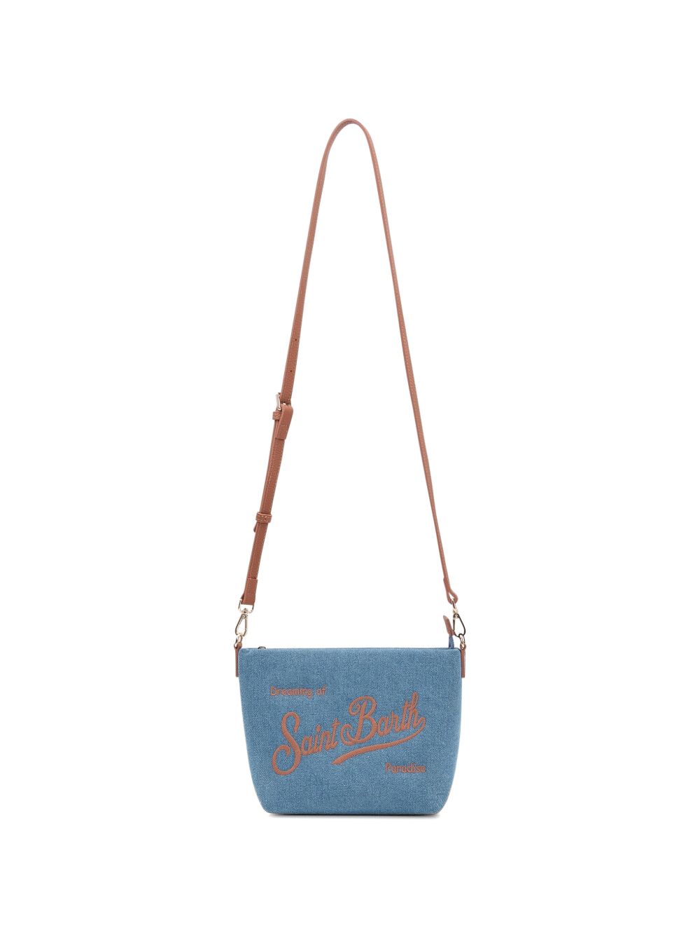 Borsa a spalla in denim con scritta ALI0034 01515L MC2 SAINT BARTH 