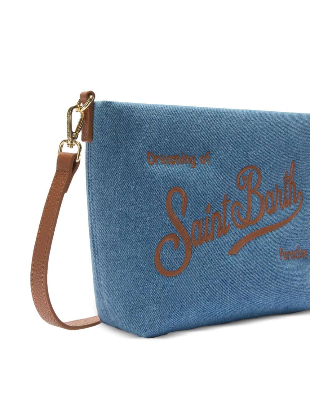Borsa a spalla in denim con scritta ALI0034 01515L MC2 SAINT BARTH 