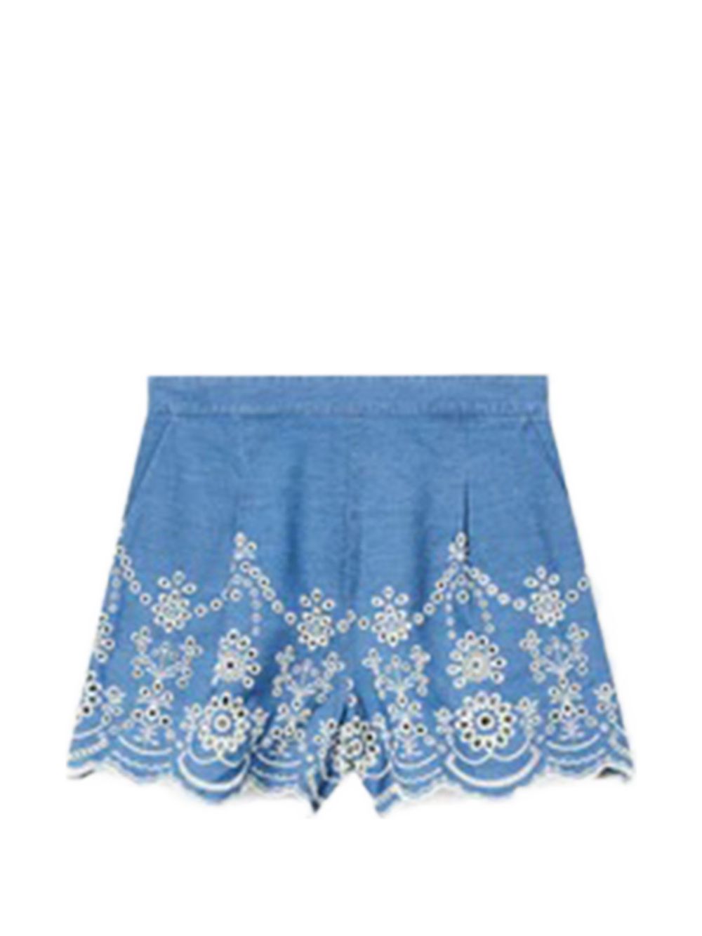 Shorts in chambray con ricamo inglese AMN0001 00473L MC2 SAINT BARTH 