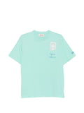 T-shirt in cotone cipria con taschino